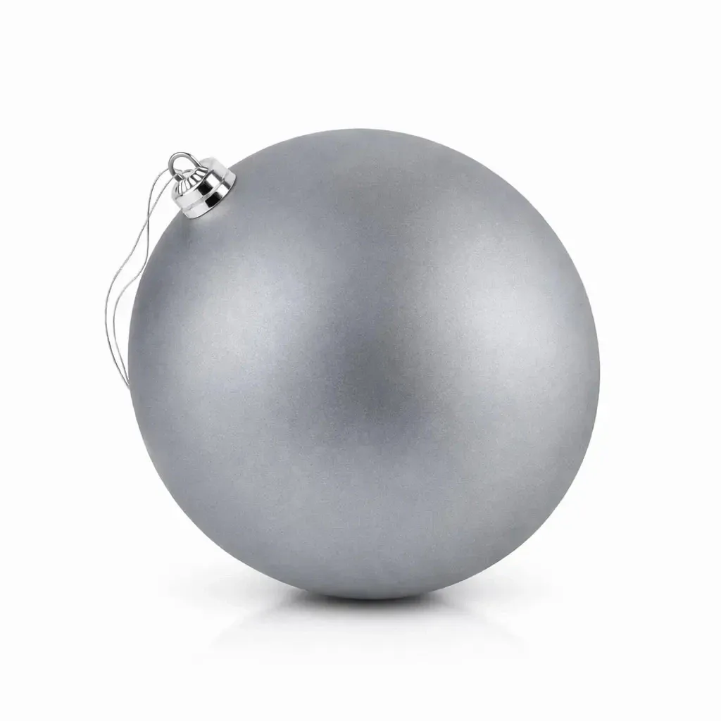 Nagy karácsonyi dísz szürke matt 30 cm-es műanyag gömb
