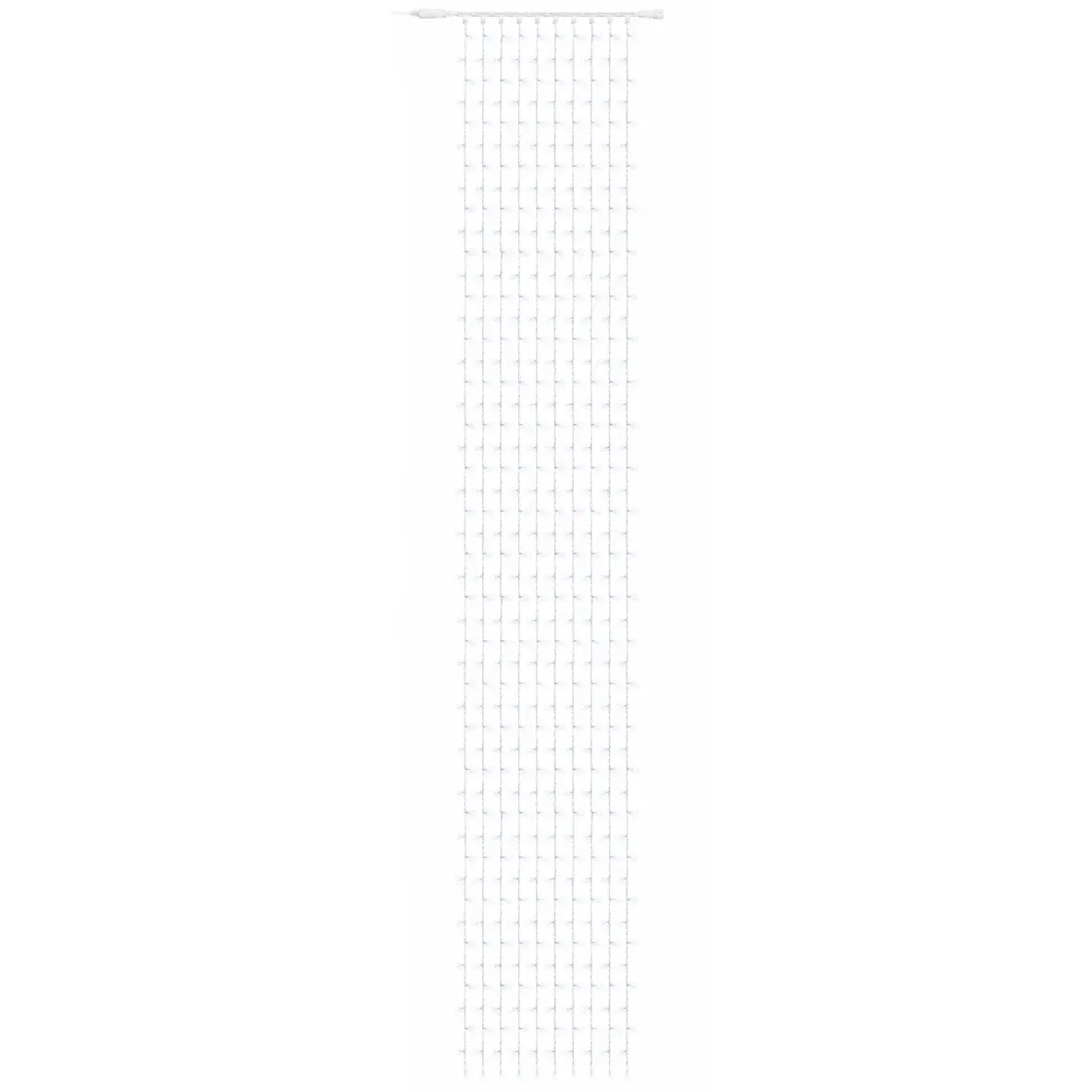 Easy Fix LED kültéri fényfüggöny, 100 × 700 cm, jégfehér, 600 LED, fehér kábel, IP67, hosszabbító