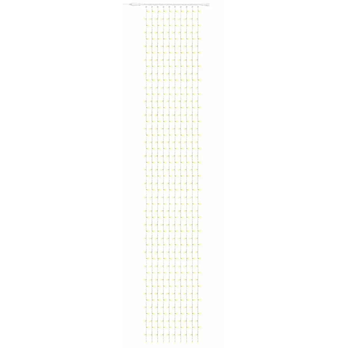 Easy Fix LED kültéri fényfüggöny, 100 × 800 cm, meleg fehér, 700 LED, fehér kábel, IP67, hosszabbító