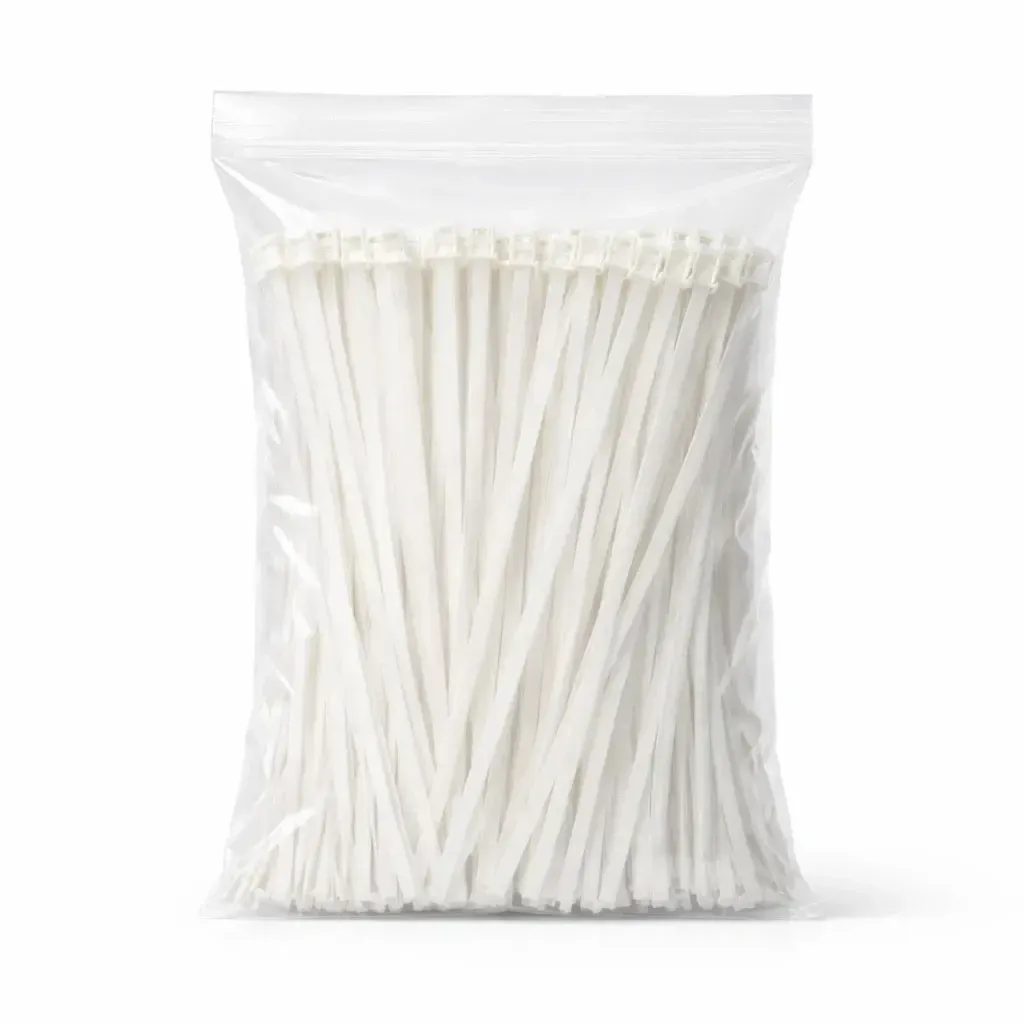 Műanyag pántszalagok 3,6 mm × 20 cm fehér egyetemes kültéri, 100 db-os csomagban