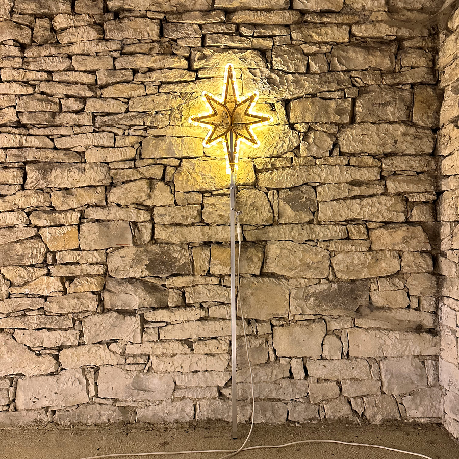 Easy Fix 2D LED csillagfény a fa tetejére, 60 × 90 cm, melegfehér, 3D nyomtatás
