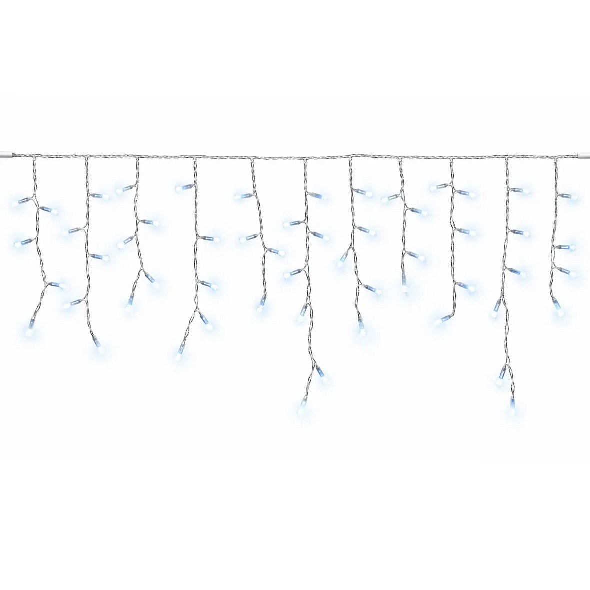 Easy Fix beltéri LED-jégcsapok, fénycsapok, 300 × 50 cm, jégfehér, Flash funkcióval, 114 LED, átlátszó kábel, IP20, hosszabbító