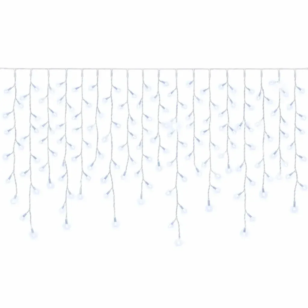 Easy Fix kültéri LED jégcsapok, világító, 300 × 90 cm, jégfehér, FLASH funkcióval, 174 diódával, fehér kábellel, IP44, hosszabbító