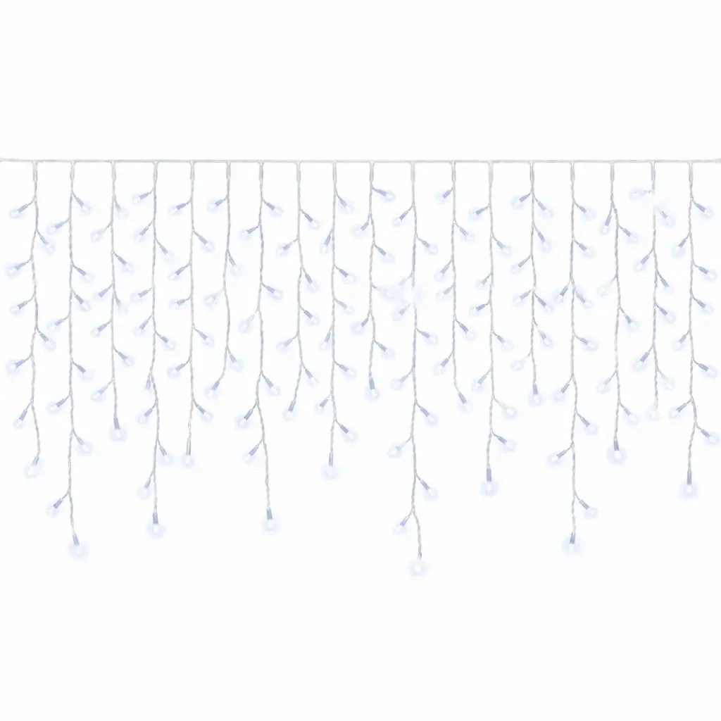 Easy Fix kültéri LED-jégcsapok, világító, 300 × 90 cm, jégfehér, FLASH funkcióval, 174 diódával, fehér kábellel, IP67