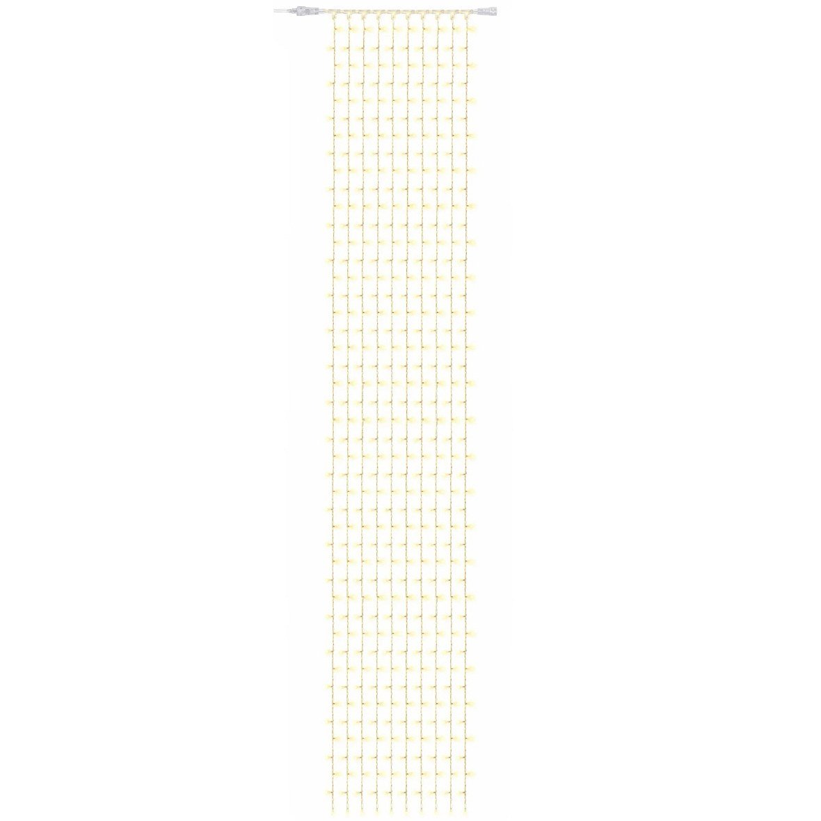 Easy Fix LED-es belső térre szánt fényfüggöny, 100 × 700 cm, meleg fehér, 600 LED, 10 szál, átlátszó kábel, IP20, hosszabbító