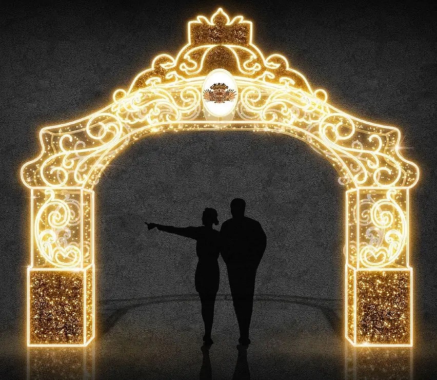 Eco Fix 3D LED-es fénykapu, 325 × 500 × 70 cm, meleg fehér, alumínium