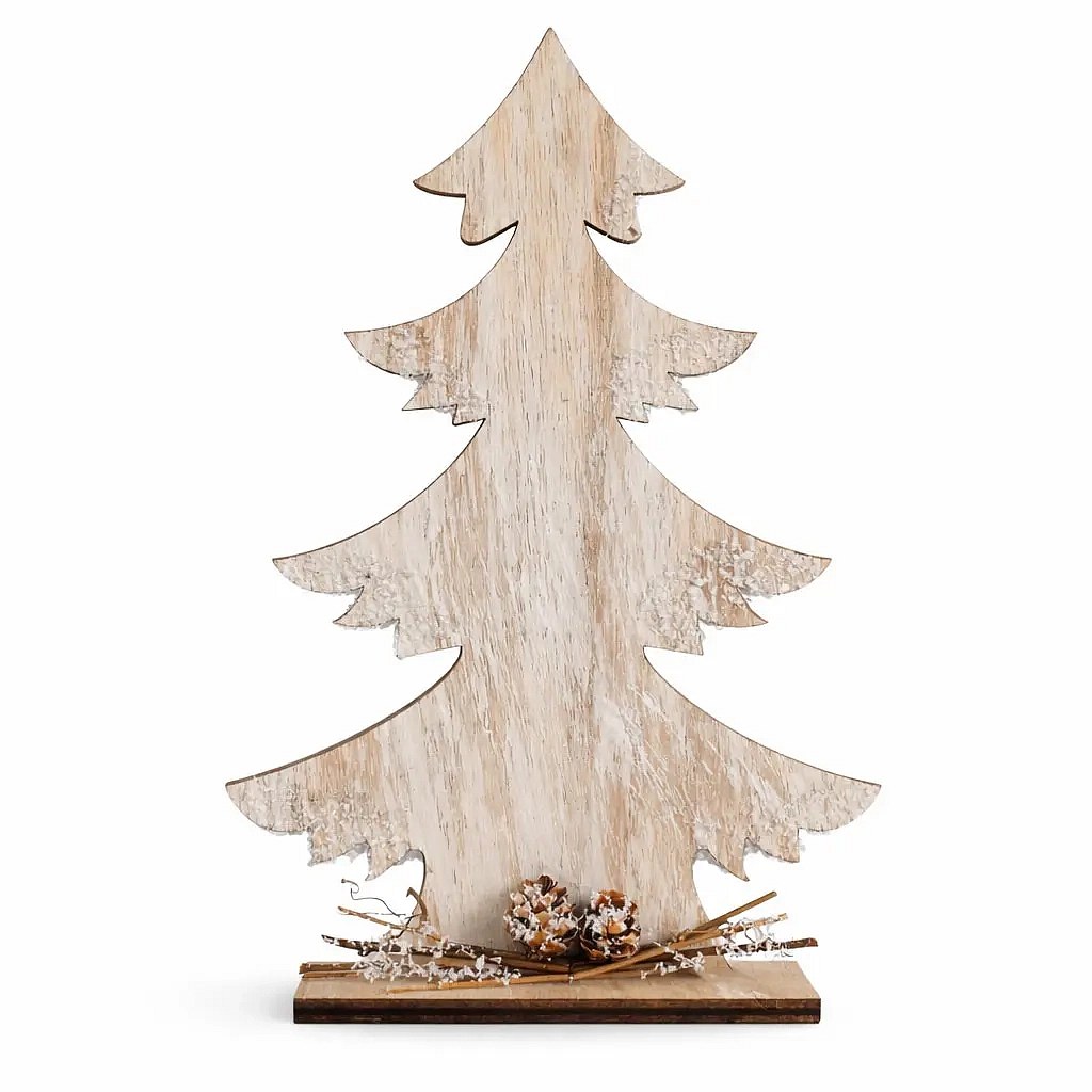 Fából készült asztali díszfa 13,5 × 4 × 30 cm, állva