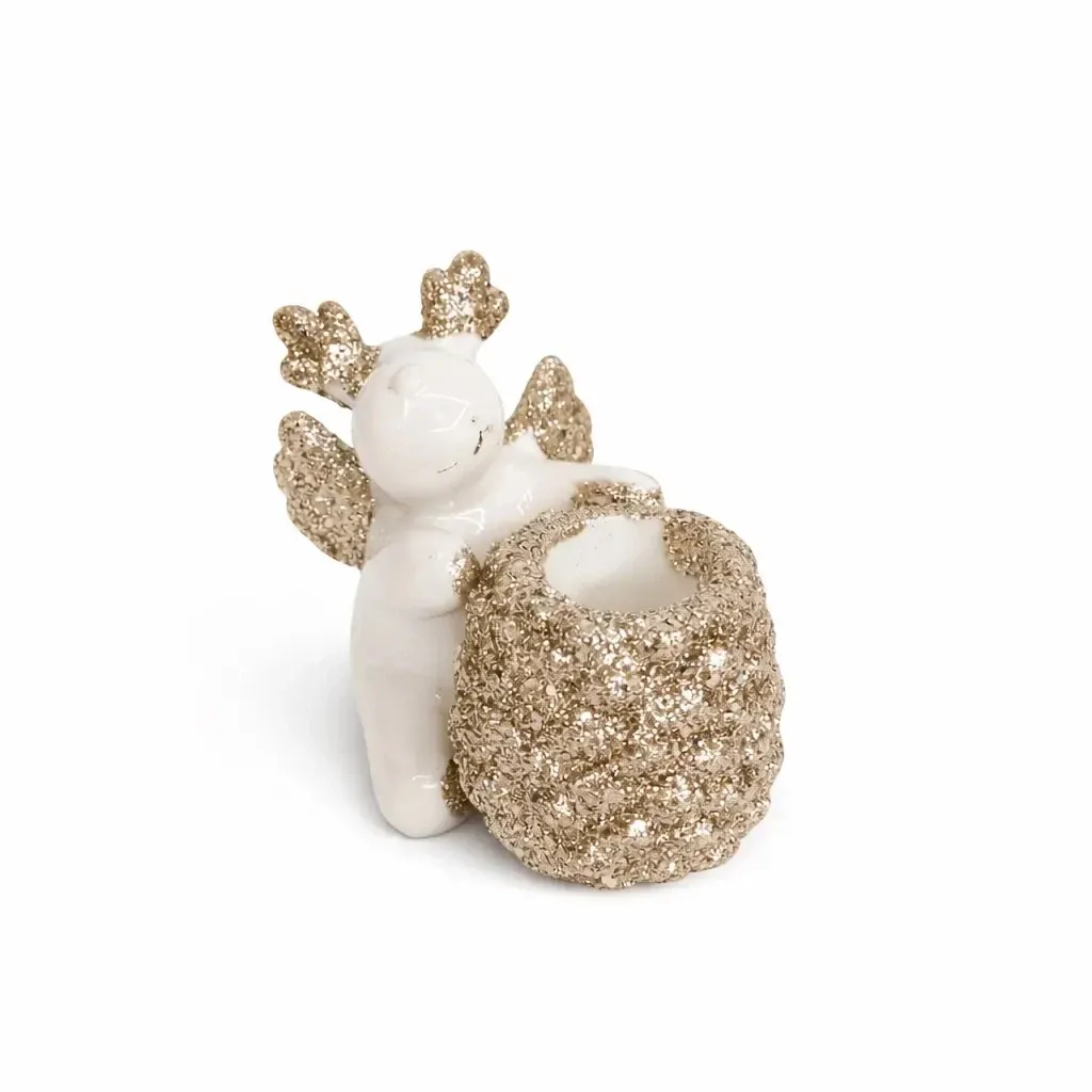 Kerámia karácsonyi gyertyatartó 9,5 × 9 × 8 cm, gyertya átmérője 2 cm