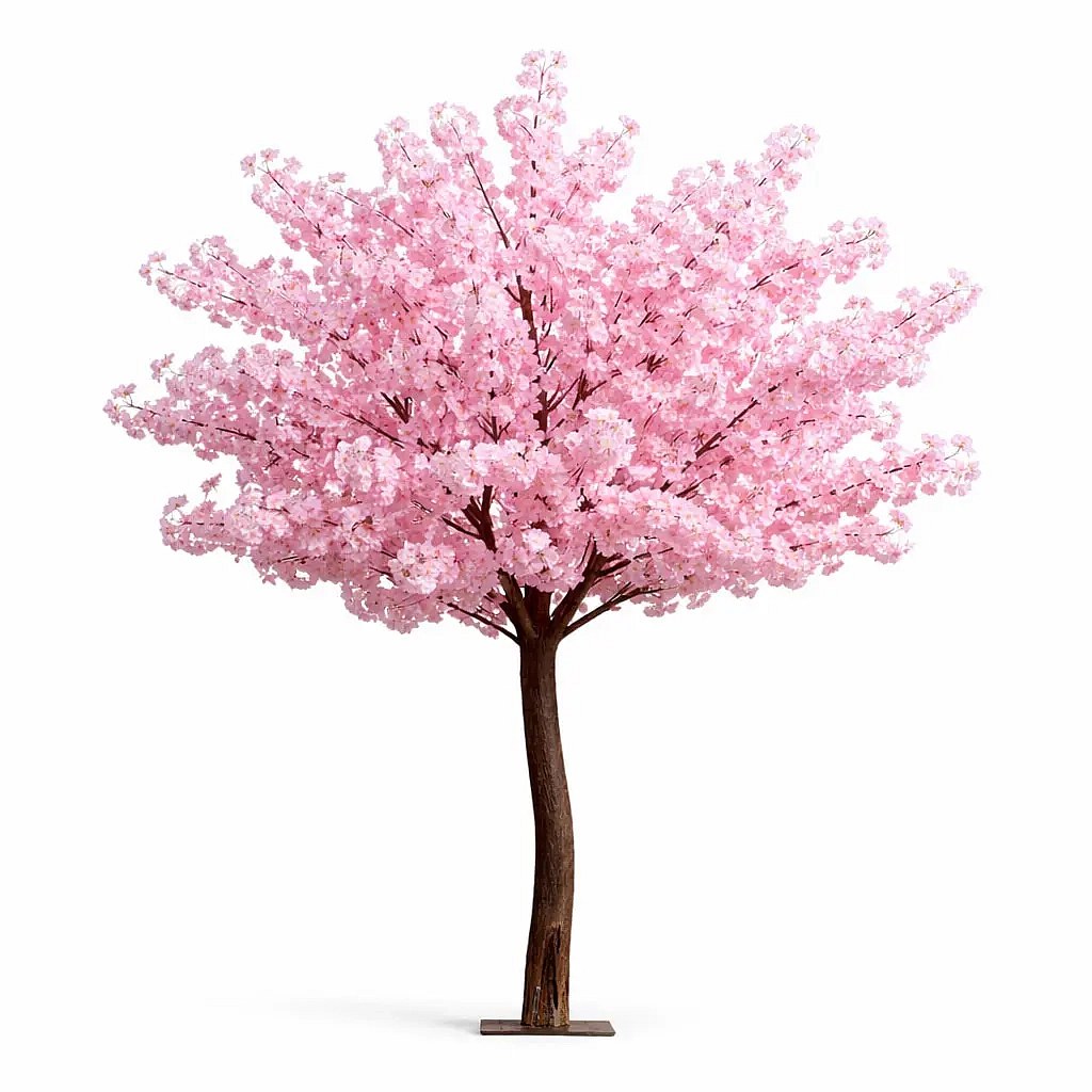 3D műfa Sakura 200 × 150 cm, rózsaszín dekoráció, IP44 kültéri, fém és műanyag