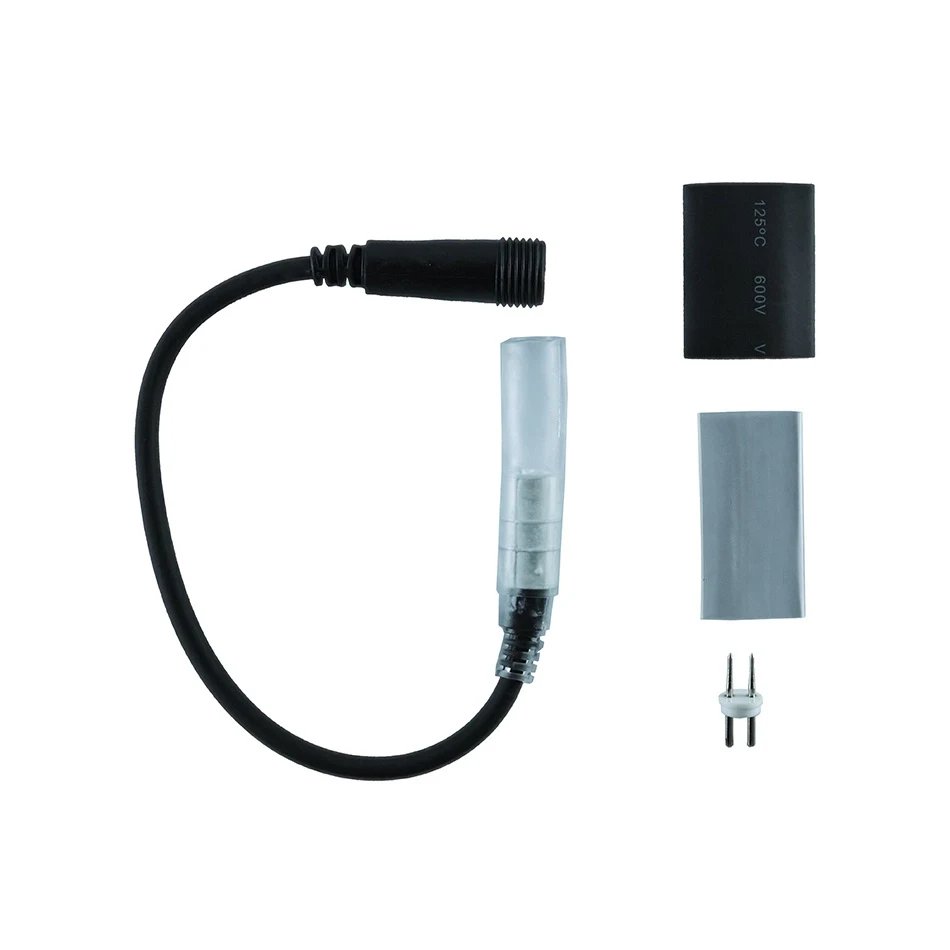 Csatlakozás a LED tömlő és az Easy Fix között 0,25 m, fekete, anyacső, IP67