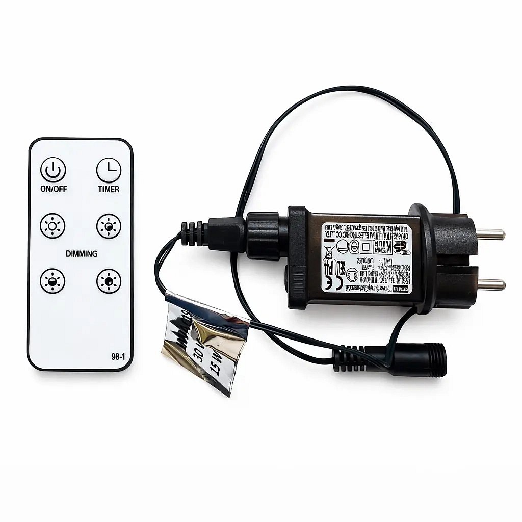 HOBBY LINE transzformátor 15 W fekete, IP44 kültéri, vezérlővel és időzítővel