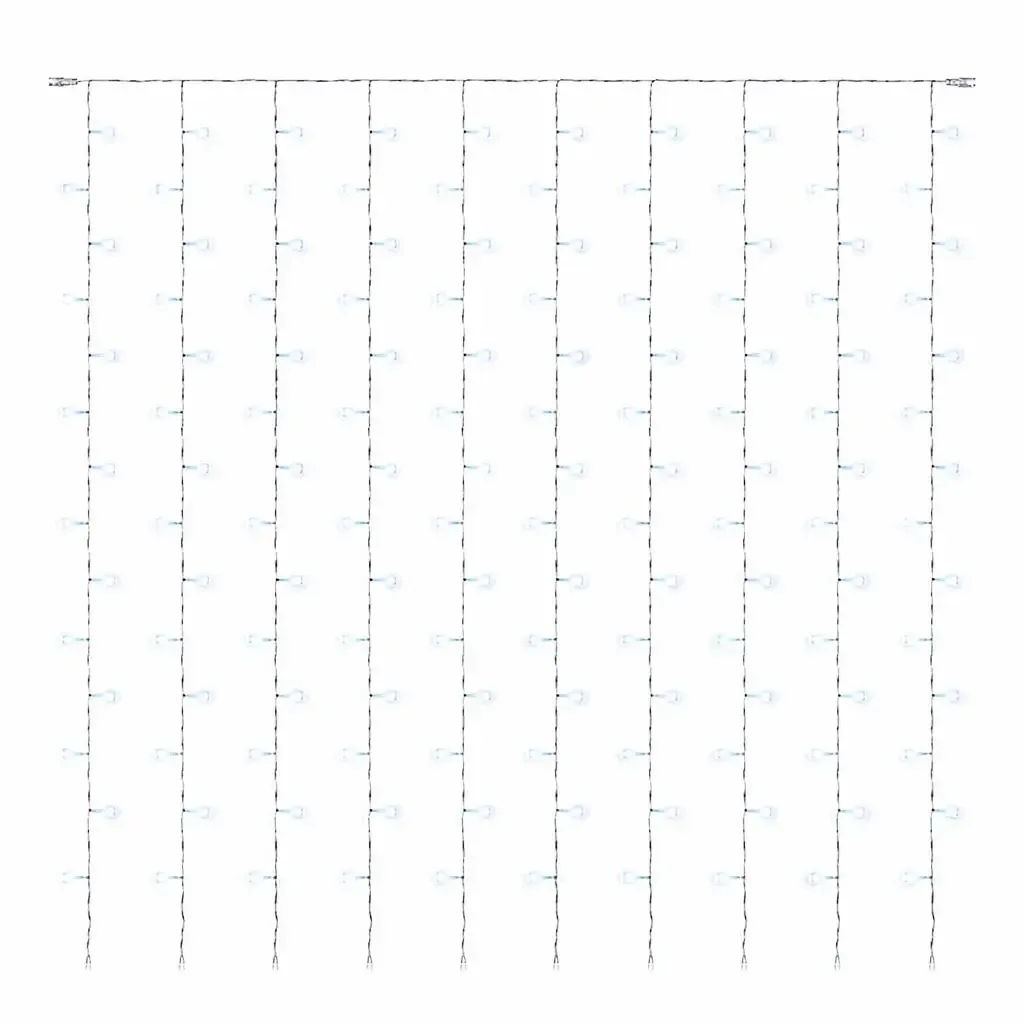 Hobby Line LED ablakfüggöny, 200 × 200 cm, jégfehér, 200 LED, átlátszó kábel, IP20, beltéri használatra