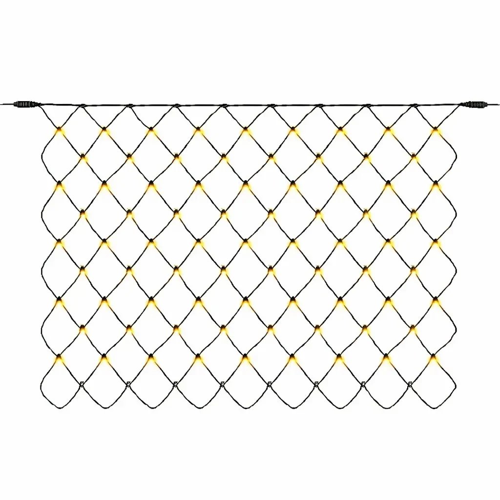 Hobby Line LED-es világítóháló, 200 × 150 cm, meleg fehér, 90 diódával, sötétzöld kábel, IP44, hosszabbító