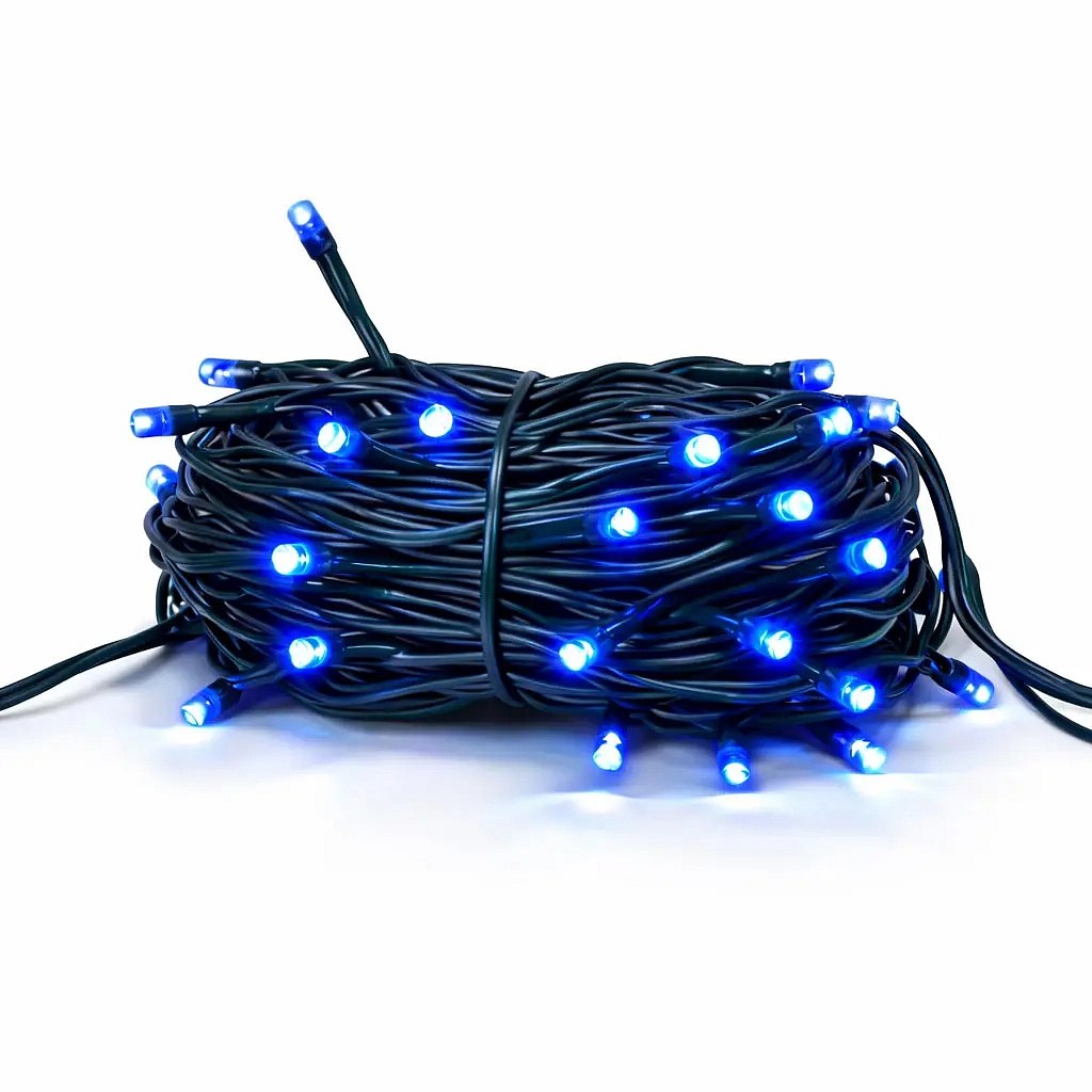 Hobby Line LED fényfüzér, kültéri, 4 m, kék, 32 LED, sötétzöld kábel, IP44, hosszabbító