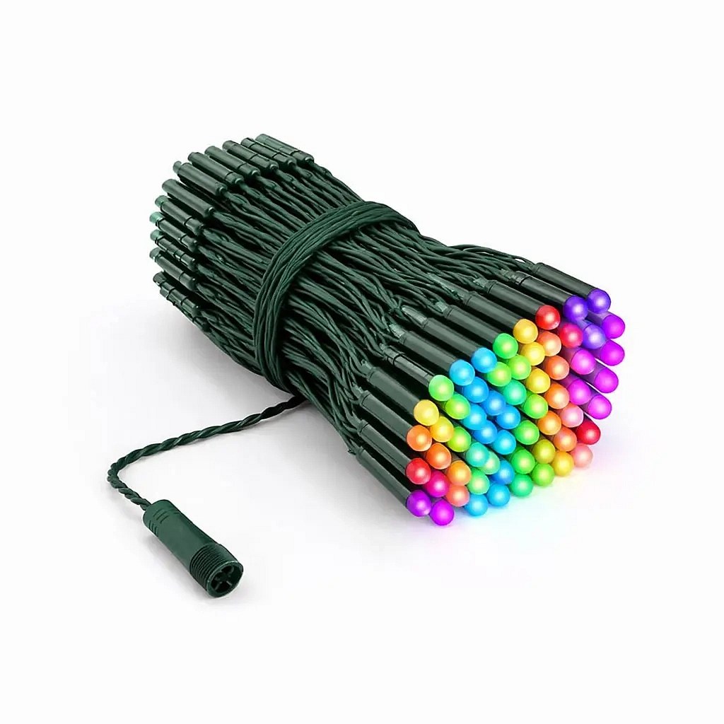 Twinkly strings PRO kültéri színes fényfüzér, 25 m, RGB, 250 LED, sötétzöld kábel, IP44