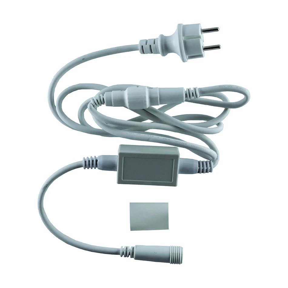 Easy Fix tápkábel, kültéri használatra, 2 m, leválasztható AC/DC, IP67, fehér