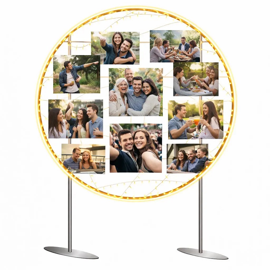 Eco Fix 2D LED világító fotótábla, 120 × 120 cm, melegfehér, álló, alumínium