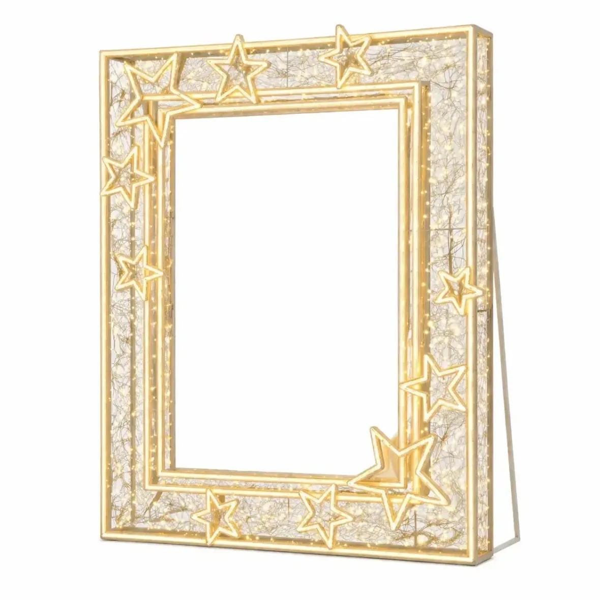 Easy Fix 2D LED-es fényes 2D fotókeret, álló fotópont, 180 × 230 × 10 cm, melegfehér, alumínium