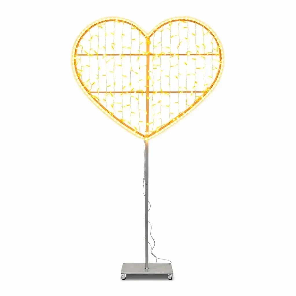 Eco Fix 2D LED-es fényszív, 120 × 285 × 60 cm, meleg fehér, álló, alumínium, állva