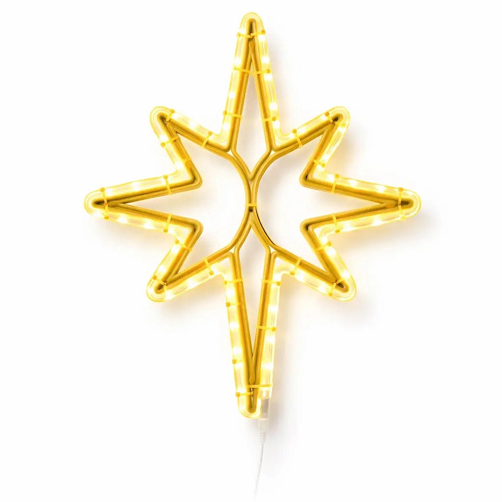 Easy Fix 2D LED Star Light X., 43 × 55 cm, meleg fehér, 3D nyomtatás, arany, lógó, 3D nyomtatás, arany színű