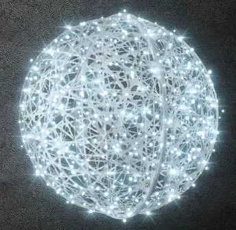 FB golyó, 50 cm átmérőjű, jégfehér, 230 V, 5,1 W, 4 kg, te 2 részes