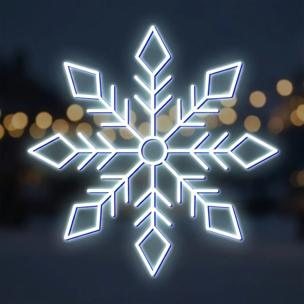 Easy Fix 2D LED fényű hópehely XVI, Ø 147 cm, jeges fehér, lógó, 3D nyomtatás, 3D nyomtatás