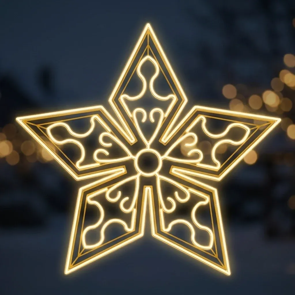Easy Fix 2D LED-es csillagfény csillag Star Anise VII. díszekkel, lógó, Ø 300 cm, alumínium