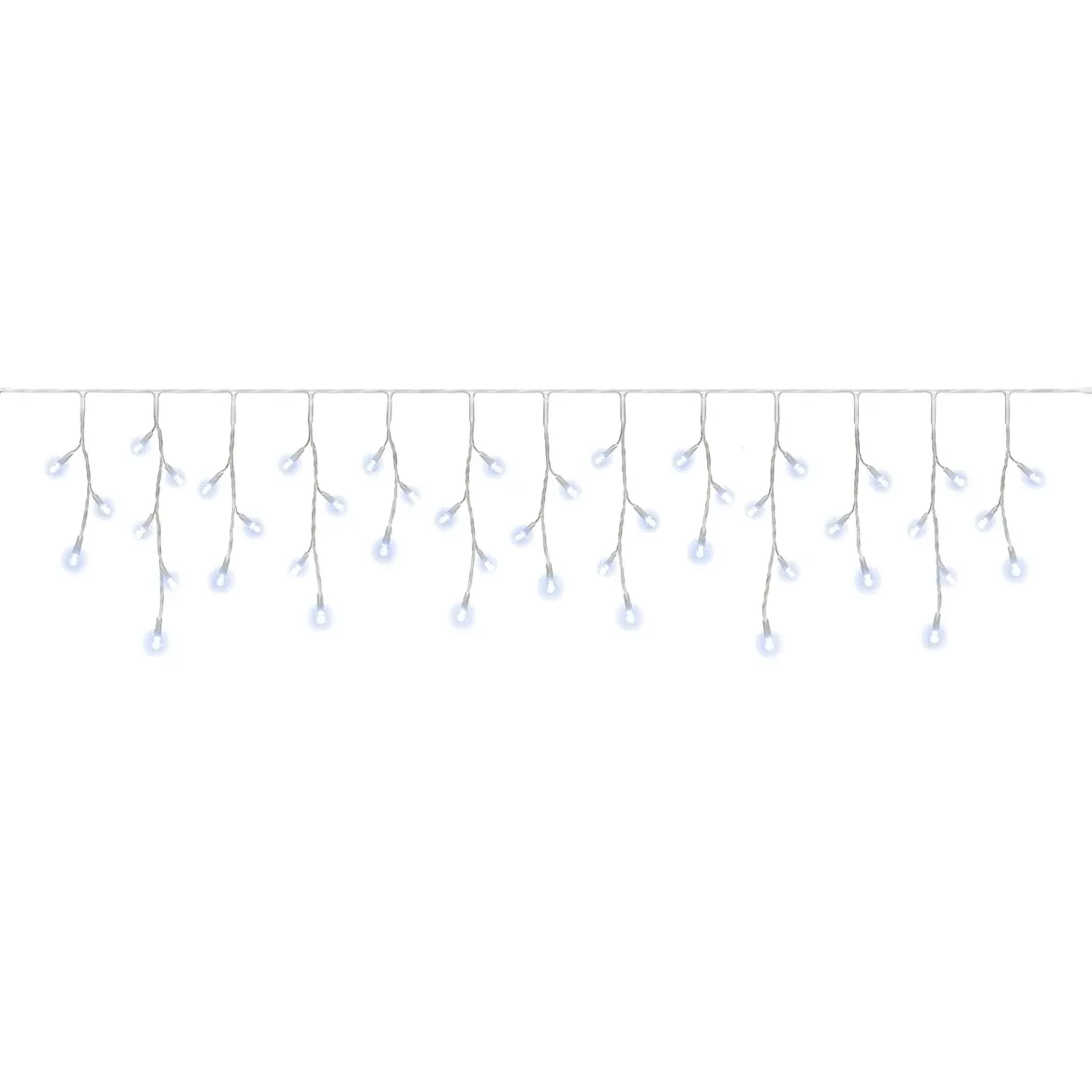Easy Fix kültéri LED-jégcsapok, világító, 300 × 50 cm, jégfehér, 114 LED, fehér kábel, IP67, hosszabbító