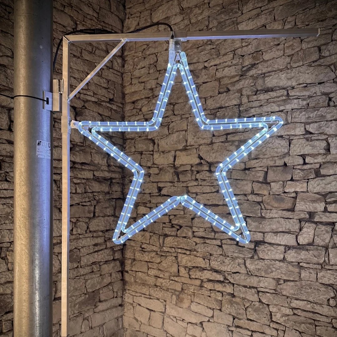 Easy Fix 2D LED csillagfény, Ø 74 cm, jégfehér, közvilágítási készlet, alumínium