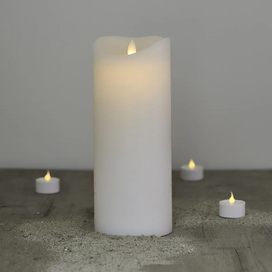 _Download Wax LED-es gyertya, 20 cm, fehér