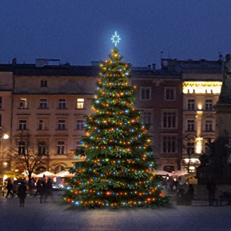 LED fényszett 6-8 m magas karácsonyfákhoz, színes